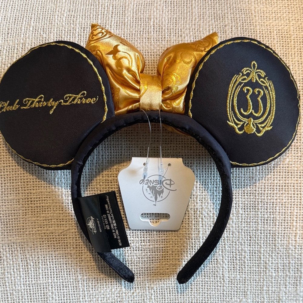 Disney Black and Gold Club Thirty-Three Minnie Ears Headband